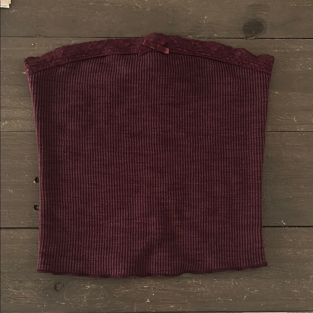 RSQ Maroon Tube Top with Lace Detail
